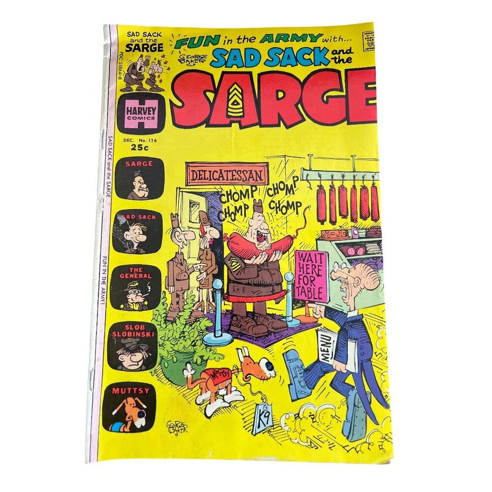 Harvey Comics Sad Sack And The Sarge #116 Dec 1975 Vintage Bagged Boarded